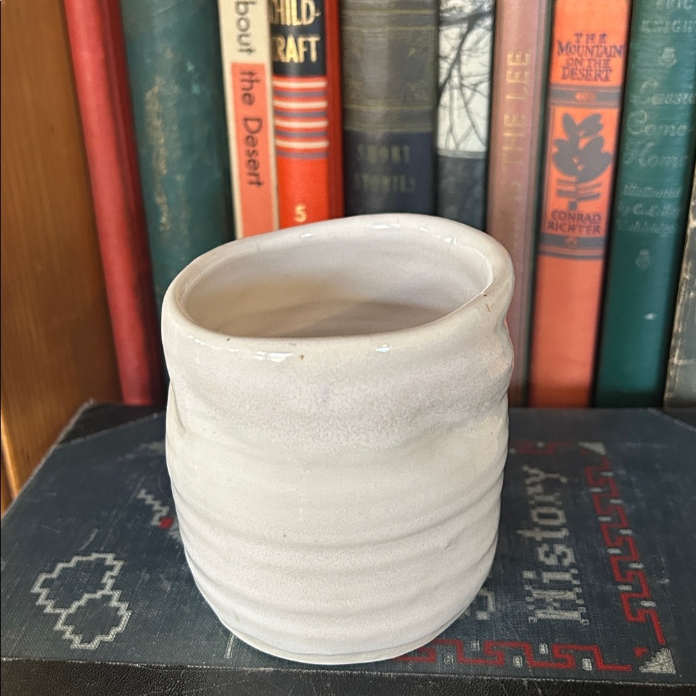 Handcrafted White Ceramic Tumbler